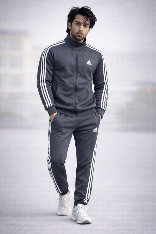 Grey Premium Micro Flece Tracksuit For Men 280GSM